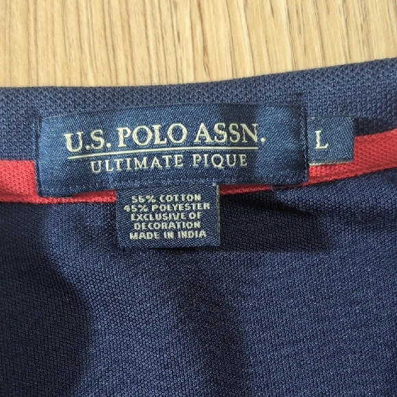 U.S. Polo Assn. Blue and Red Polo Shirt Classic Fit - Picture 2 of 5
